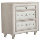 Antonella 3-drawer Upholstered Nightstand Ivory and Camel - My Sweet Home Furniture (Queens, NY)