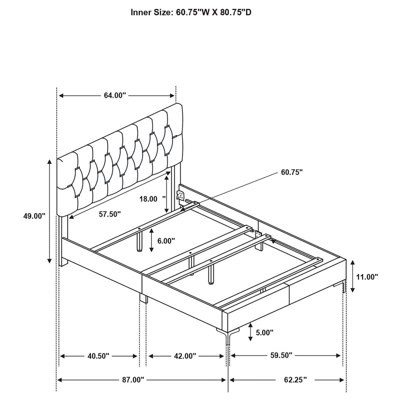 Kendall Panel Bed E.King, & Queen Black & White - My Sweet Home Furniture (Queens, NY)