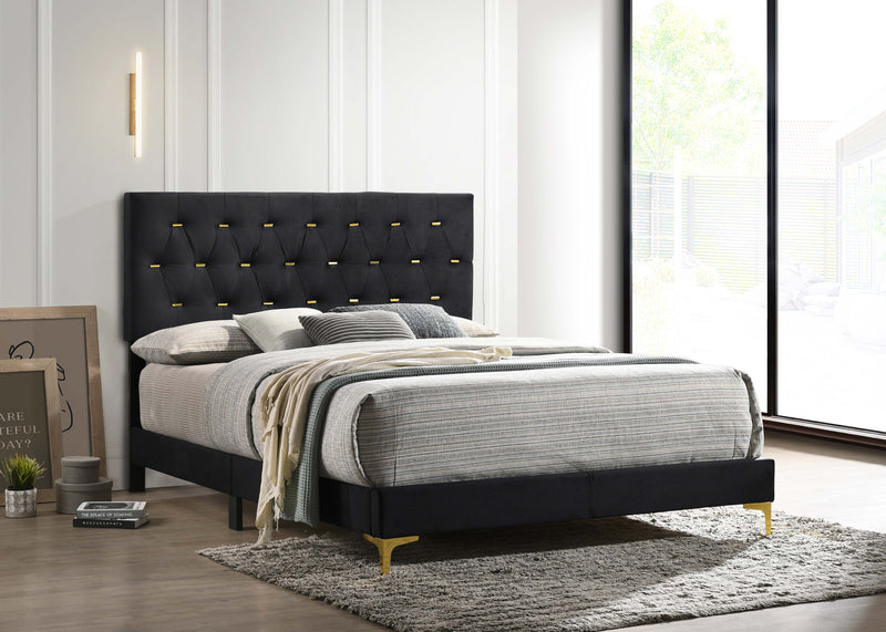 Kendall Panel Bed E.King, & Queen Black & White - My Sweet Home Furniture (Queens, NY)