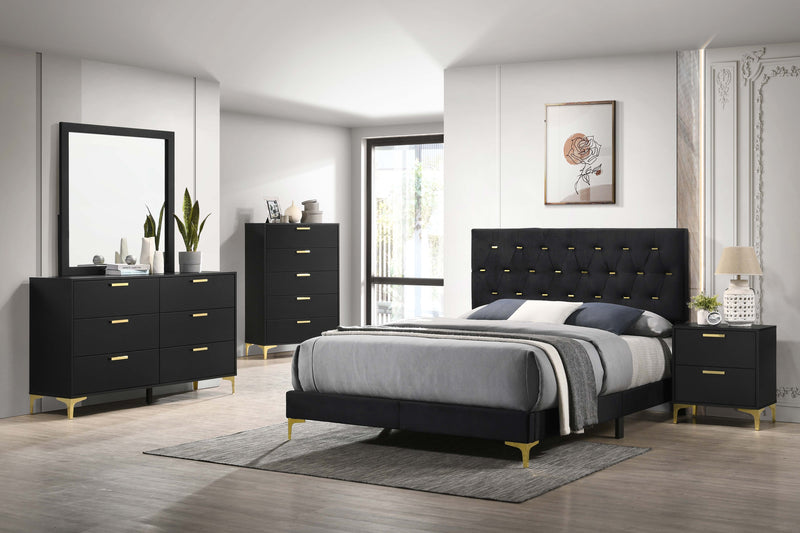 Kendall Panel Bed E.King, & Queen Black & White - My Sweet Home Furniture (Queens, NY)