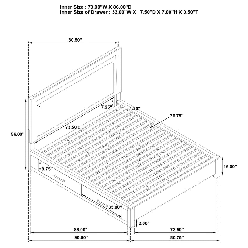 Kenora California King, E.king, & Queen Bed - My Sweet Home Furniture (Queens, NY)