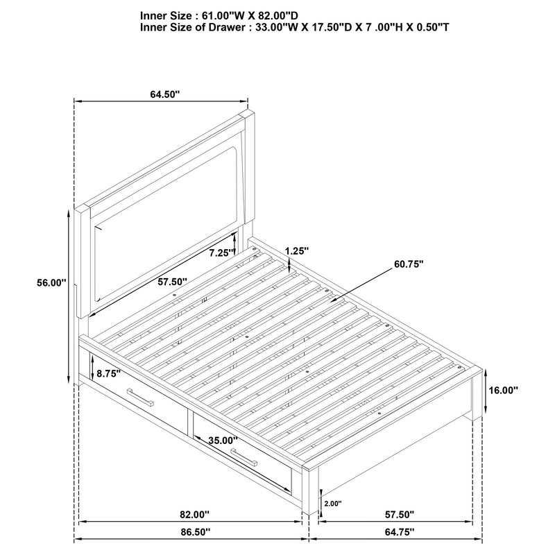 Kenora California King, E.king, & Queen Bed - My Sweet Home Furniture (Queens, NY)