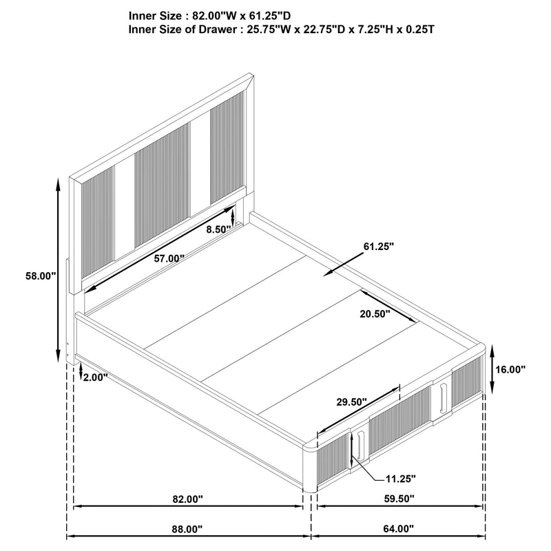 Terrace California King, E.King, & Queen Bed - My Sweet Home Furniture (Queens, NY)