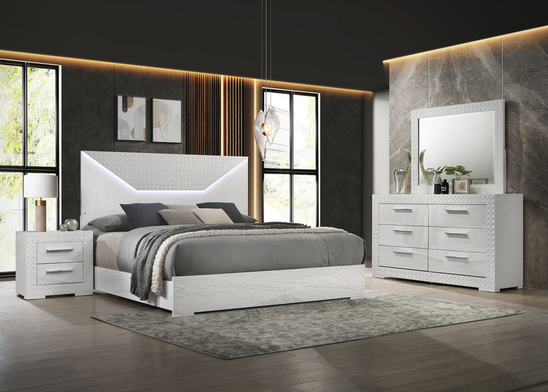Ives 4 & 5 Piece Bedroom Set E.king & Queen White & Grey - My Sweet Home Furniture (Queens, NY)