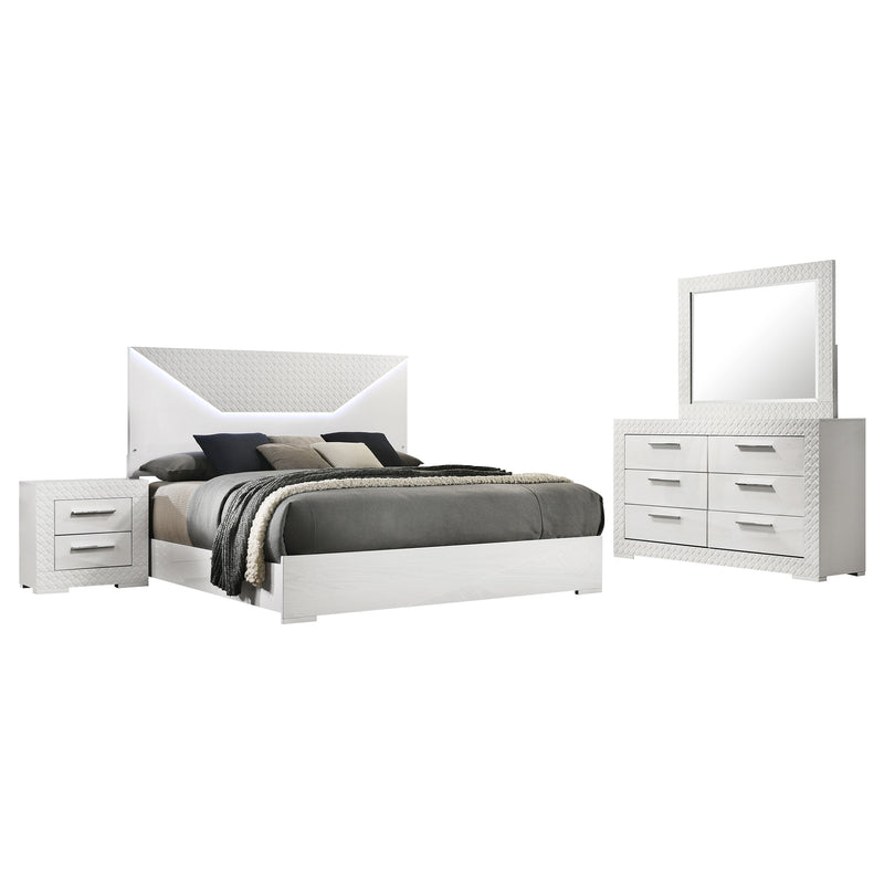 Ives 4 & 5 Piece Bedroom Set E.king & Queen White & Grey - My Sweet Home Furniture (Queens, NY)