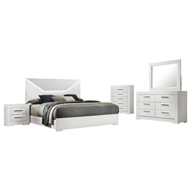 Ives 4 & 5 Piece Bedroom Set E.king & Queen White & Grey - My Sweet Home Furniture (Queens, NY)