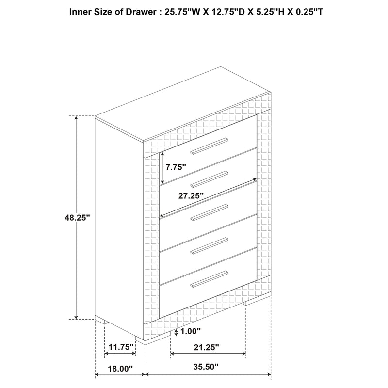 Ives 4 & 5 Piece Bedroom Set E.king & Queen White & Grey - My Sweet Home Furniture (Queens, NY)