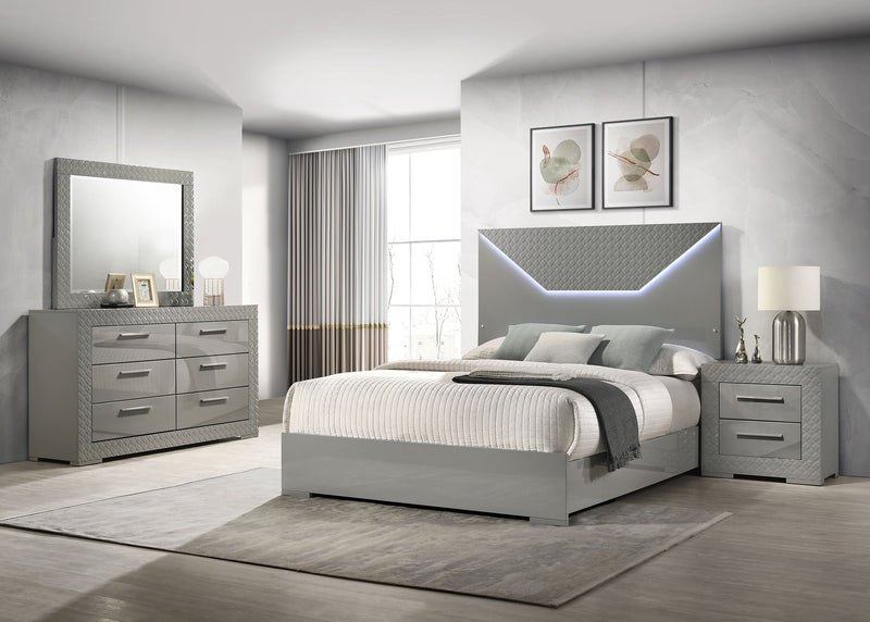Ives 4 & 5 Piece Bedroom Set E.king & Queen White & Grey - My Sweet Home Furniture (Queens, NY)