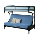 Montgomery Twin Over Futon Bunk Bed Glossy Black - My Sweet Home Furniture (Queens, NY)