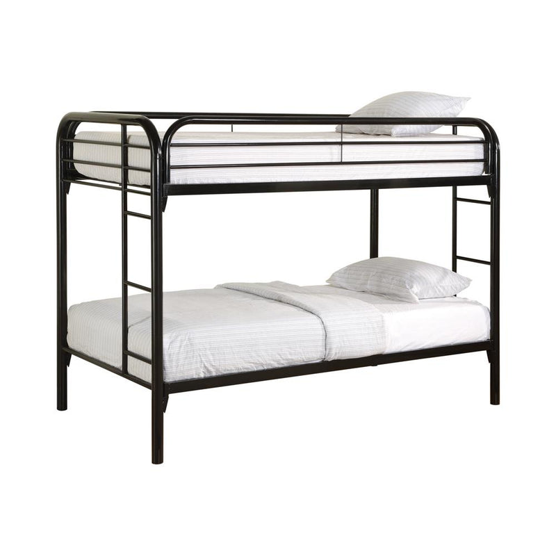 Morgan Twin Over Twin Bunk Bed Black & White - My Sweet Home Furniture (Queens, NY)