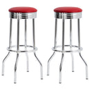 Theodore Upholstered Top Bar Stools Red and Chrome (Set of 2) - My Sweet Home Furniture (Queens, NY)