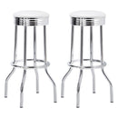 Theodore Upholstered Top Bar Stools White and Chrome (Set of 2) - My Sweet Home Furniture (Queens, NY)