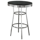 Theodore Round Bar Table Black and Chrome - My Sweet Home Furniture (Queens, NY)