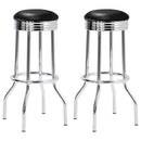 Theodore Upholstered Top Bar Stools Black and Chrome (Set of 2) - My Sweet Home Furniture (Queens, NY)