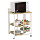 Kelvin 2-shelf Kitchen Cart Natural Brown and White - My Sweet Home Furniture (Queens, NY)