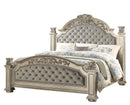 Platinum Traditional Style King Bed in Gold finish Wood