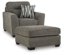 Olten Living Room Set - Graphite 2-Piece: Oversized Chair/Oversized Accent Ottoman