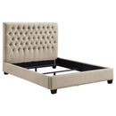 Chloe Tufted Upholstered Queen Bed Oatmeal - My Sweet Home Furniture (Queens, NY)