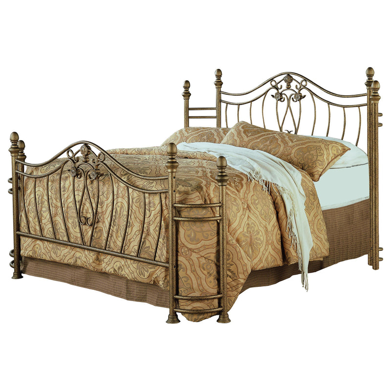 Sydney Eastern King & Queen Bed Antique Brushed Gold - My Sweet Home Furniture (Queens, NY)