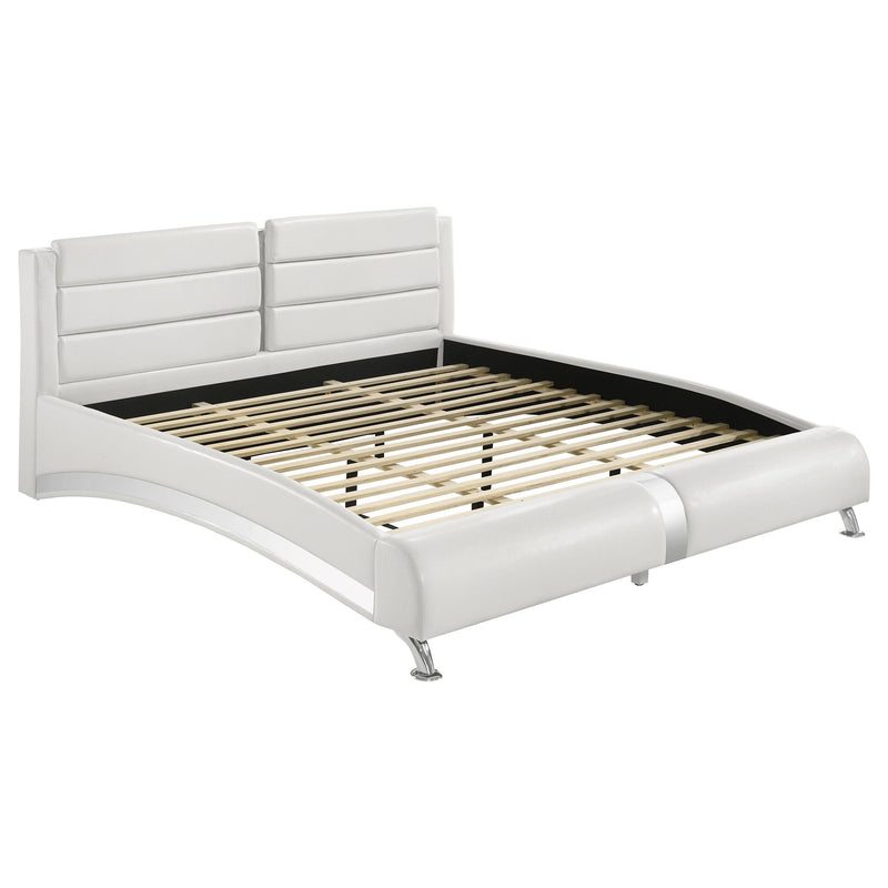Jeremaine California King, E.King, & Queen Upholstered Bed White - My Sweet Home Furniture (Queens, NY)
