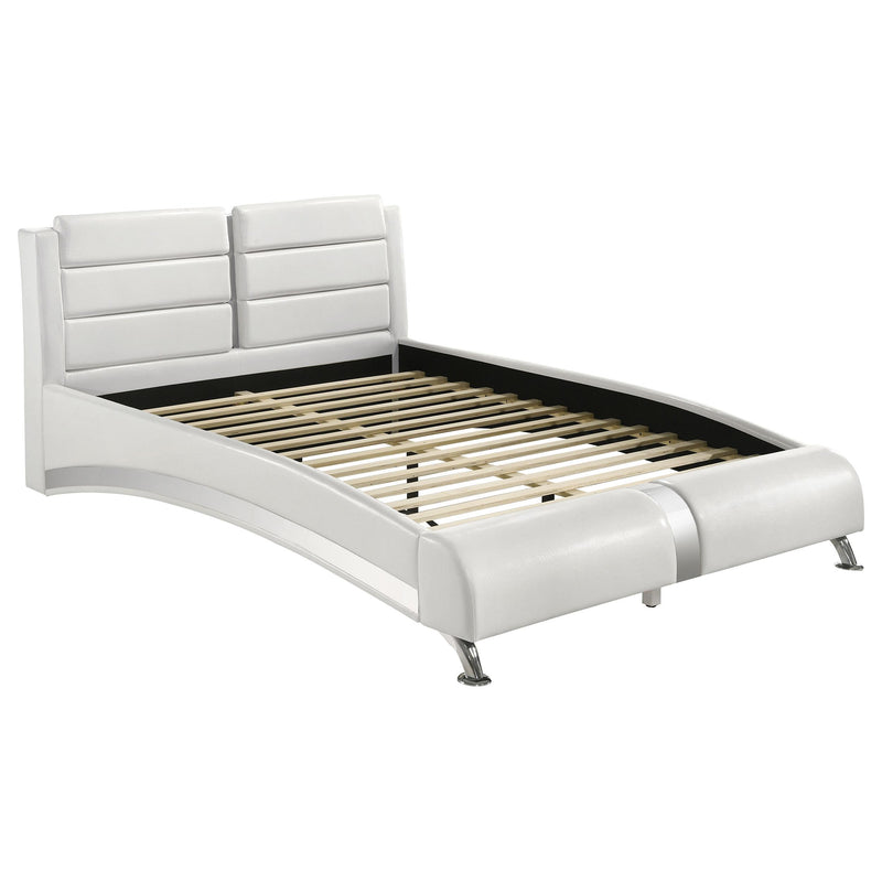 Jeremaine California King, E.King, & Queen Upholstered Bed White - My Sweet Home Furniture (Queens, NY)