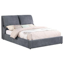 Laurel Upholstered Platform Bed with Pillow Headboard Charcoal Grey - My Sweet Home Furniture (Queens, NY)