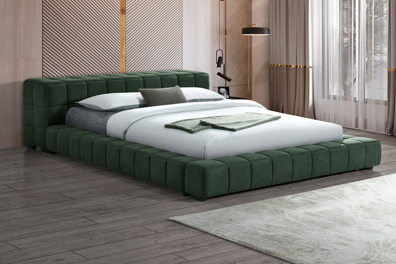 Trinity California King, E.king, Queen, & Full Bed Green & Light Taupe - My Sweet Home Furniture (Queens, NY)