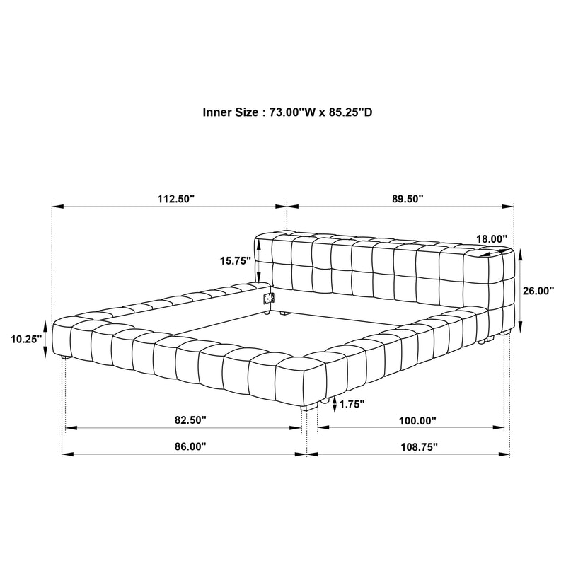 Trinity California King, E.king, Queen, & Full Bed Green & Light Taupe - My Sweet Home Furniture (Queens, NY)