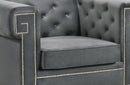 Clover Modern Style Gray Chair with Steel Legs