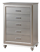 Alia Modern Style Chest in Silver finish Wood
