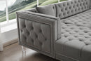 Salma Modern Style Gray Sectional with Acrylic legs
