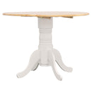 Allison Drop Leaf Round Dining Table Natural Brown and White - My Sweet Home Furniture (Queens, NY)