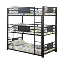Rogen Twin Triple Bunk Bed Dark Bronze - My Sweet Home Furniture (Queens, NY)