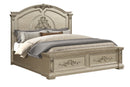 Alicia Transitional Style King Bed in Beige finish Wood