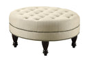 Elchin Round Upholstered Tufted Ottoman Oatmeal - My Sweet Home Furniture (Queens, NY)