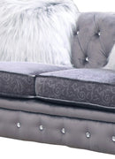Sahara Modern Style Gray Loveseat with Acrylic legs
