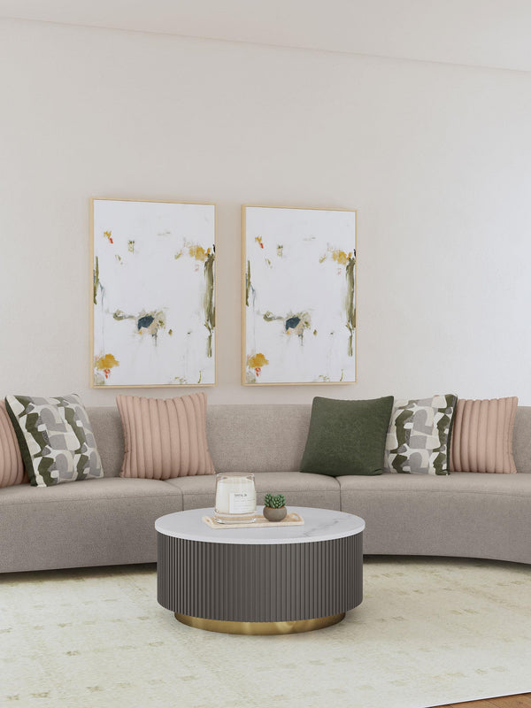 Fayette Upholstered Armless Chair Greige - My Sweet Home Furniture (Queens, NY)