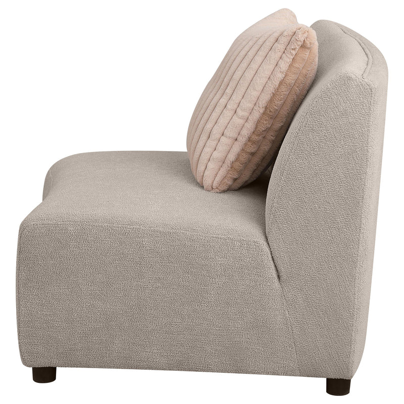 Fayette Upholstered Armless Chair Greige - My Sweet Home Furniture (Queens, NY)