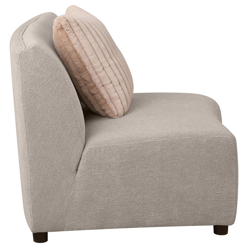 Fayette Upholstered Armless Chair Greige - My Sweet Home Furniture (Queens, NY)