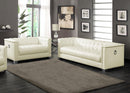 Chaviano 2-piece Upholstered Tufted Sofa Set Pearl White - My Sweet Home Furniture (Queens, NY)