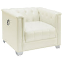 Chaviano Tufted Upholstered Chair Pearl White - My Sweet Home Furniture (Queens, NY)