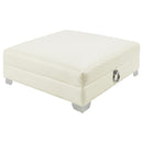 Chaviano Upholstered Ottoman Pearl White - My Sweet Home Furniture (Queens, NY)