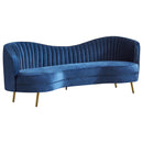 Sophia Upholstered Camel Back Sofa Blue - My Sweet Home Furniture (Queens, NY)