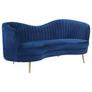 Sophia Upholstered Camel Back Loveseat Blue - My Sweet Home Furniture (Queens, NY)