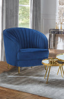 Sophia Upholstered Vertical Channel Tufted Chair Blue - My Sweet Home Furniture (Queens, NY)
