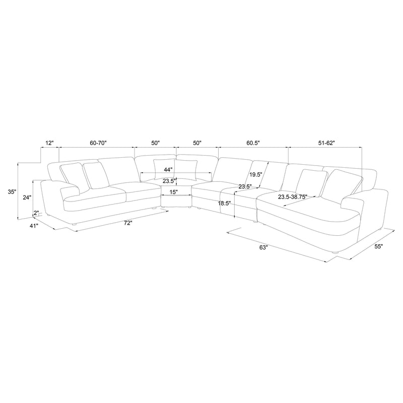 Emberson Upholstered Modular Sectional Sofa Ivory - My Sweet Home Furniture (Queens, NY)