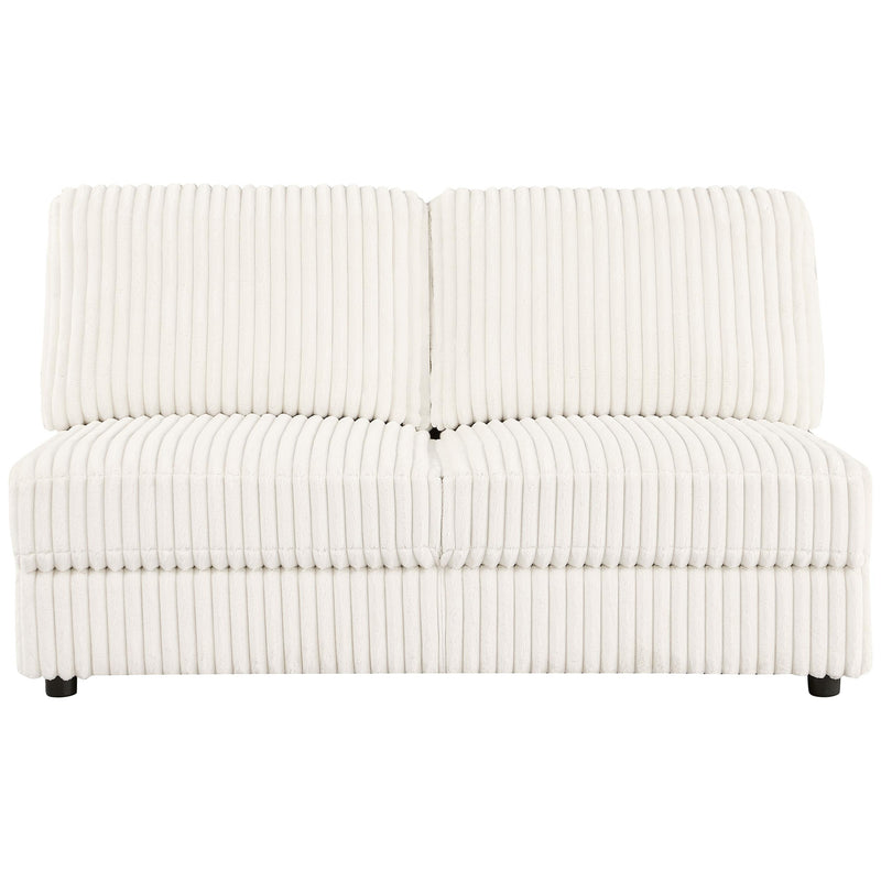 Emberson Upholstered Armless Loveseat Ivory - My Sweet Home Furniture (Queens, NY)