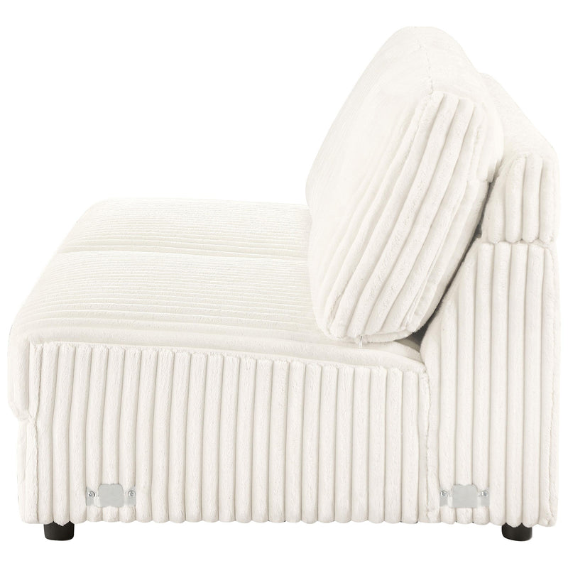 Emberson Upholstered Armless Loveseat Ivory - My Sweet Home Furniture (Queens, NY)