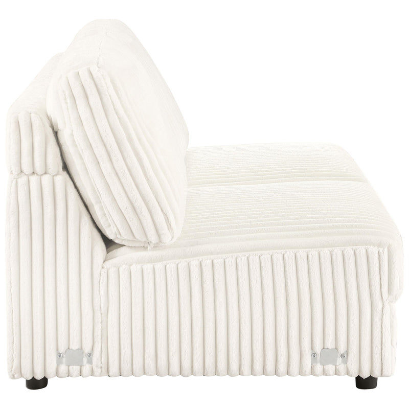Emberson Upholstered Armless Loveseat Ivory - My Sweet Home Furniture (Queens, NY)