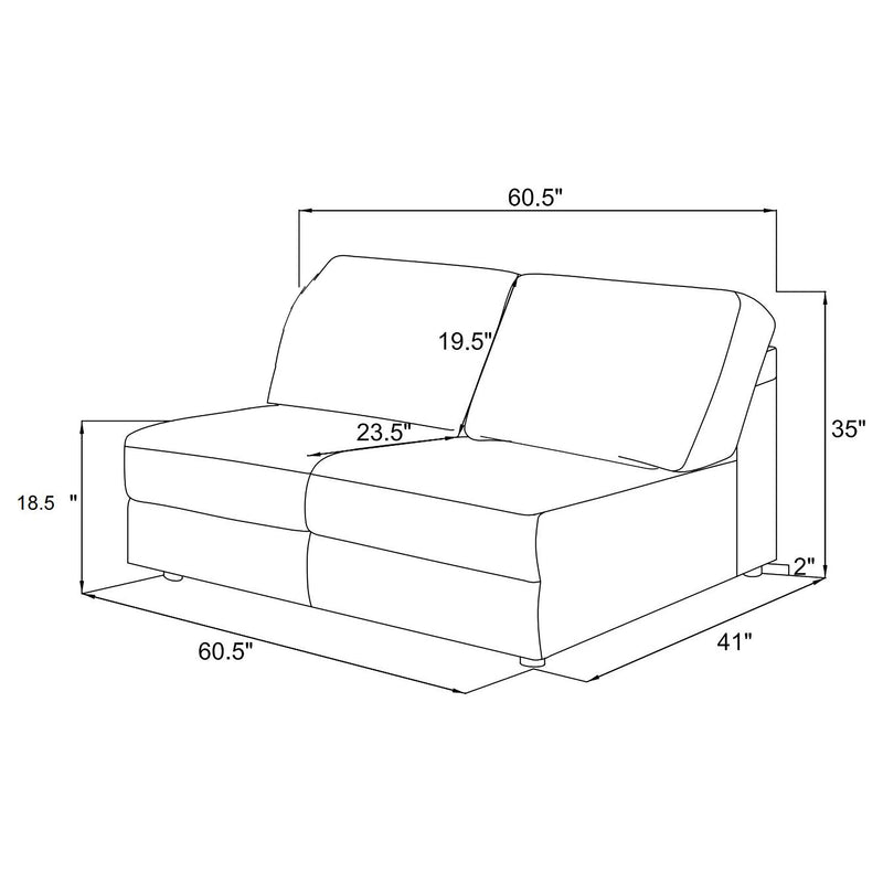 Emberson Upholstered Armless Loveseat Ivory - My Sweet Home Furniture (Queens, NY)
